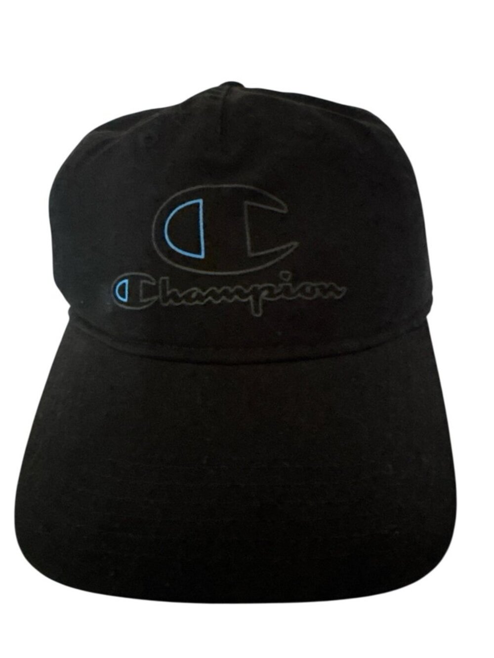 Champion Men Embroidered Adjustable Strap Back Hat Cap Black